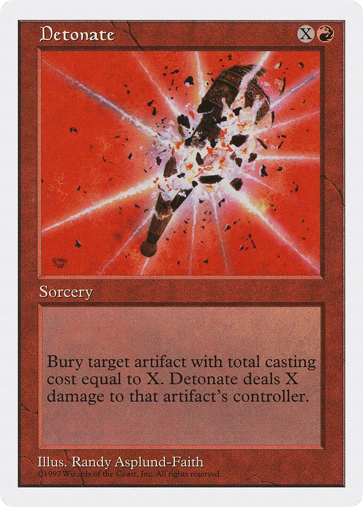 Detonate (5ED-218) - Fifth Edition - Premium MTG Single from Wizards of the Coast - Just $0.26! Shop now at Game Crave Tournament Store