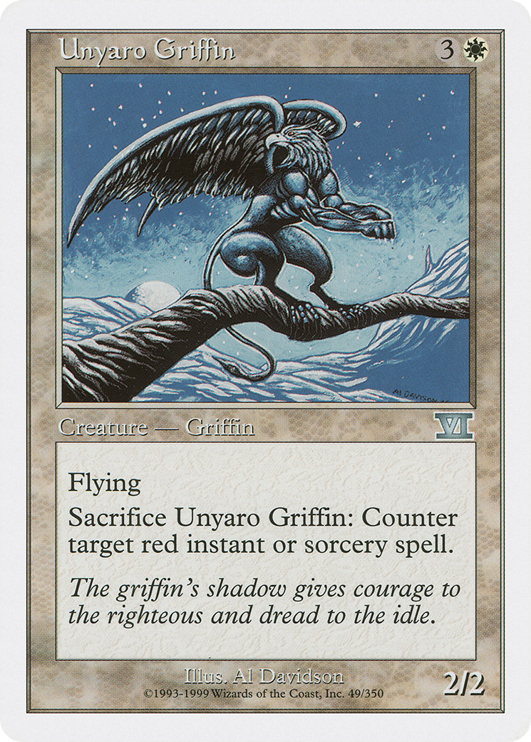 Unyaro Griffin (6ED-049) - Classic Sixth Edition - Premium MTG Single from Wizards of the Coast - Just $0.25! Shop now at Game Crave Tournament Store