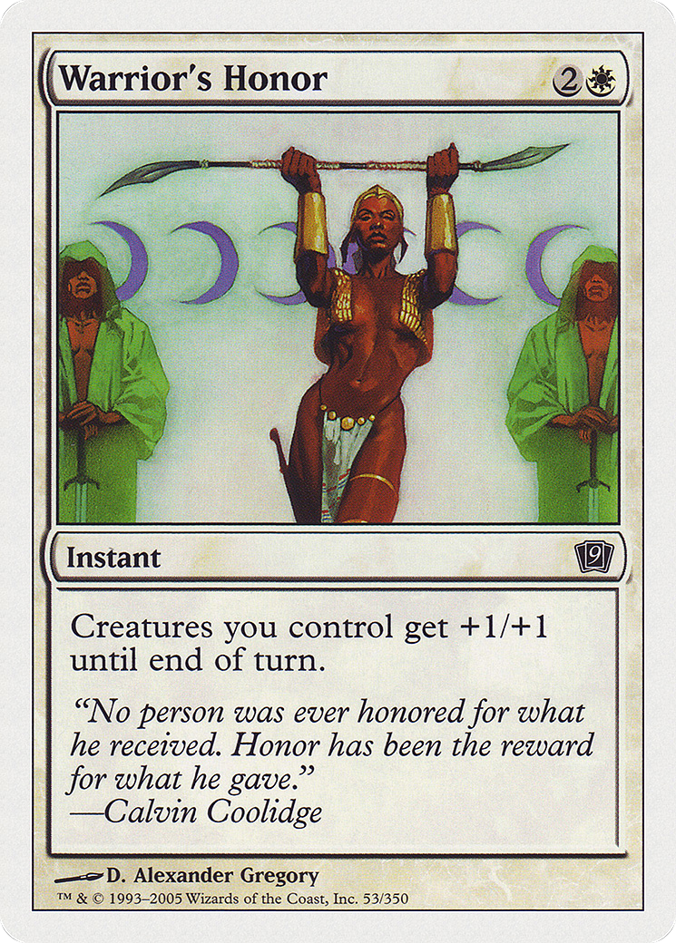 Warrior's Honor (9ED-053) - Ninth Edition - Premium MTG Single from Wizards of the Coast - Just $0.08! Shop now at Game Crave Tournament Store