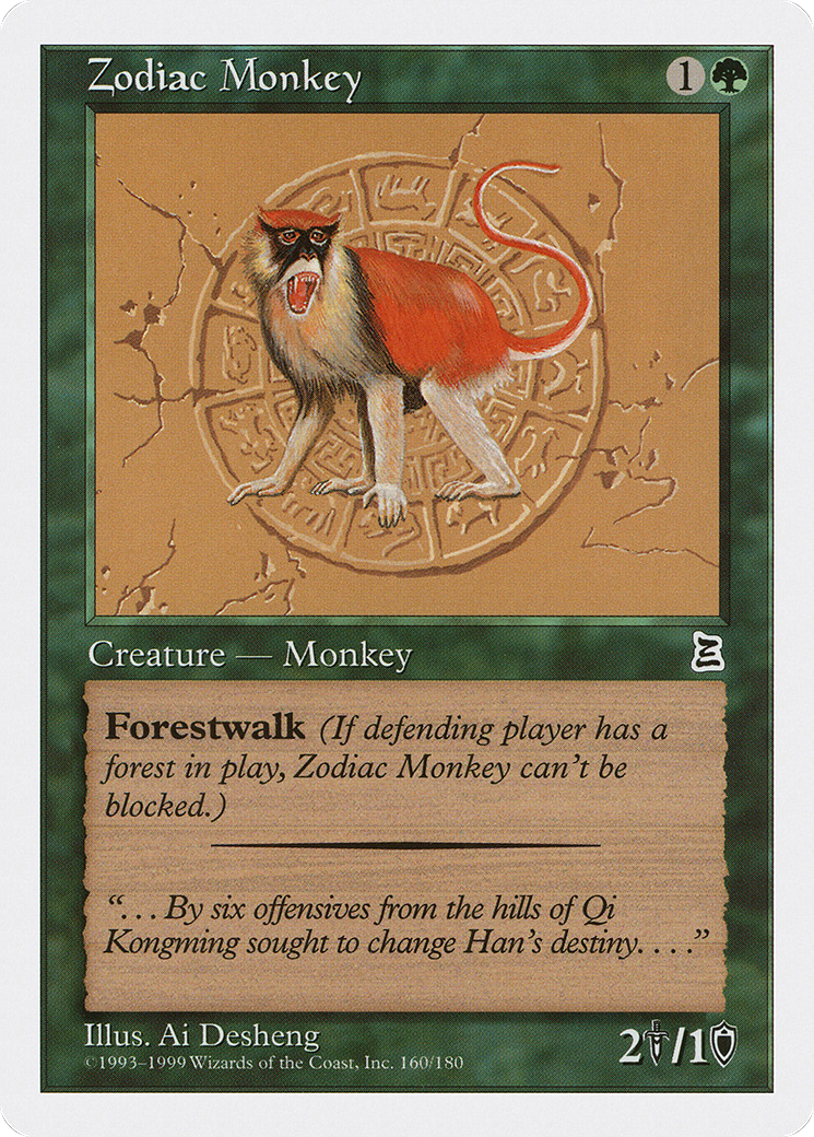 Zodiac Monkey (PTK-160) - Portal Three Kingdoms - Premium MTG Single from Wizards of the Coast - Just $1.50! Shop now at Game Crave Tournament Store