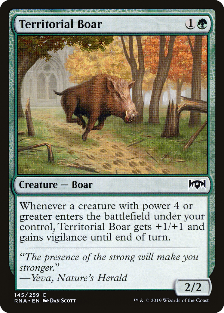Territorial Boar (RNA-145) - Ravnica Allegiance - Premium MTG Single from Wizards of the Coast - Just $0.08! Shop now at Game Crave Tournament Store