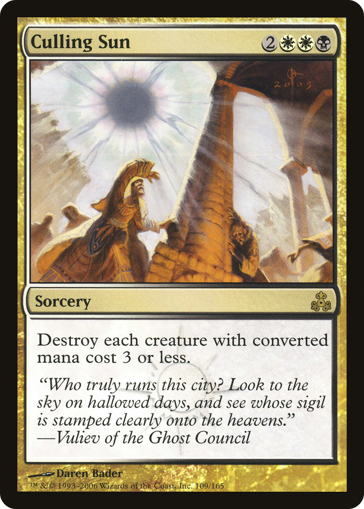 Culling Sun (GPT-109) - Guildpact Foil - Premium MTG Single from Wizards of the Coast - Just $0.21! Shop now at Game Crave Tournament Store