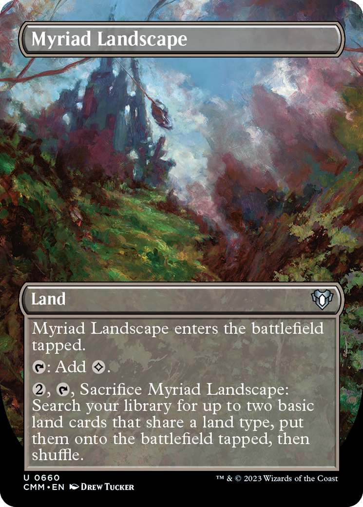 Myriad Landscape (CMM-660) - Commander Masters (Borderless) Foil - Premium MTG Single from Wizards of the Coast - Just $0.40! Shop now at Game Crave Tournament Store