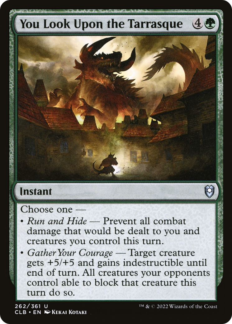 You Look Upon the Tarrasque (CLB-262) - Commander Legends: Battle for Baldur's Gate Foil - Premium MTG Single from Wizards of the Coast - Just $0.08! Shop now at Game Crave Tournament Store