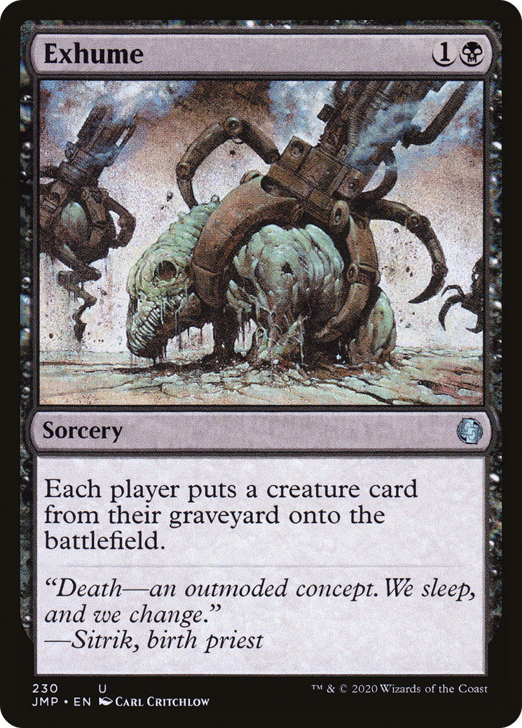 Exhume (JMP-230) - Jumpstart - Premium MTG Single from Wizards of the Coast - Just $0.90! Shop now at Game Crave Tournament Store