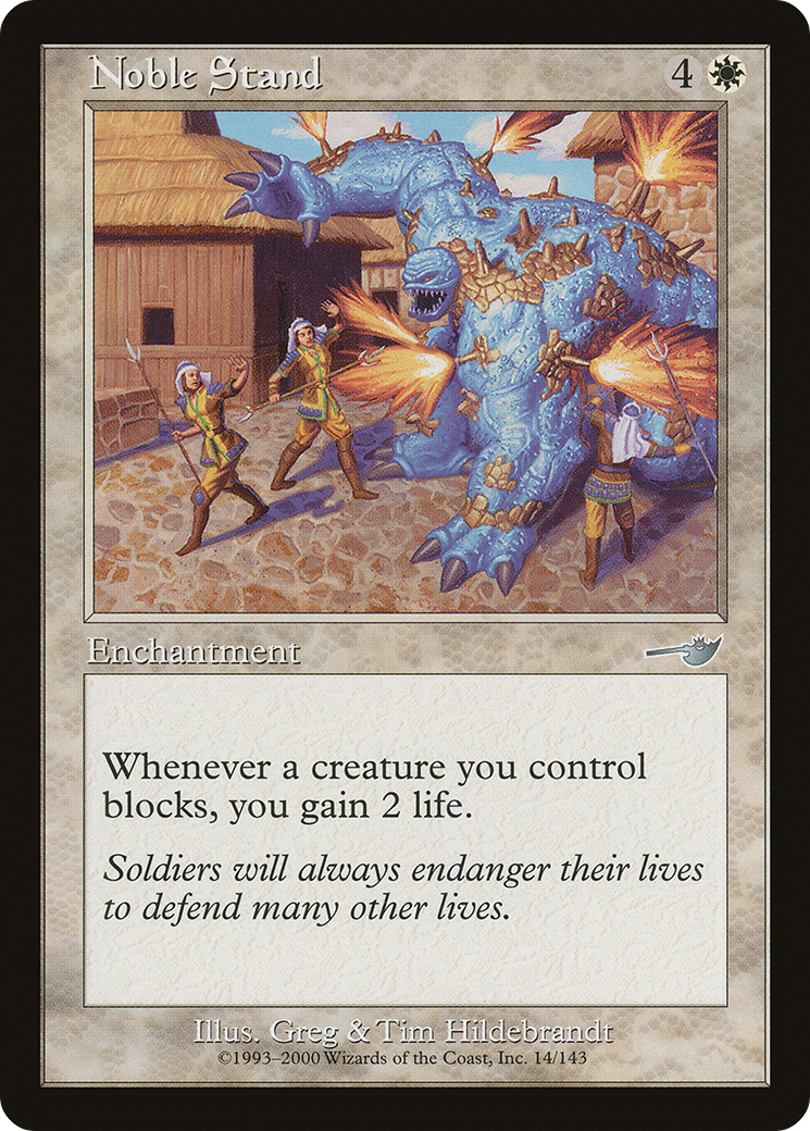 Noble Stand (NEM-014) - Nemesis Foil - Premium MTG Single from Wizards of the Coast - Just $0.48! Shop now at Game Crave Tournament Store