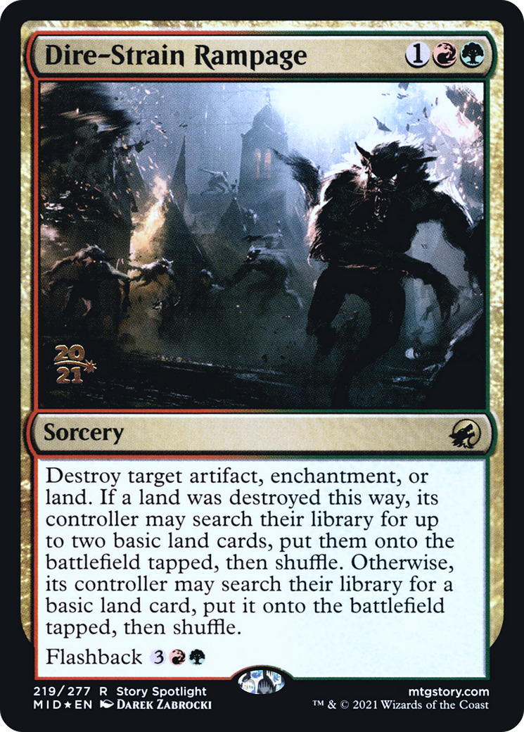 Dire-Strain Rampage (PMID-219S) - Innistrad: Midnight Hunt Promos Foil - Premium MTG Single from Wizards of the Coast - Just $0.13! Shop now at Game Crave Tournament Store