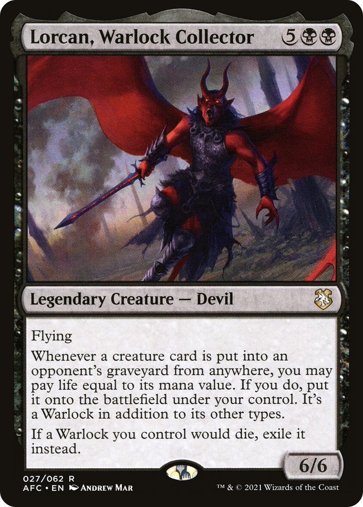Lorcan, Warlock Collector (AFC-027) - Forgotten Realms Commander - Premium MTG Single from Wizards of the Coast - Just $0.13! Shop now at Game Crave Tournament Store