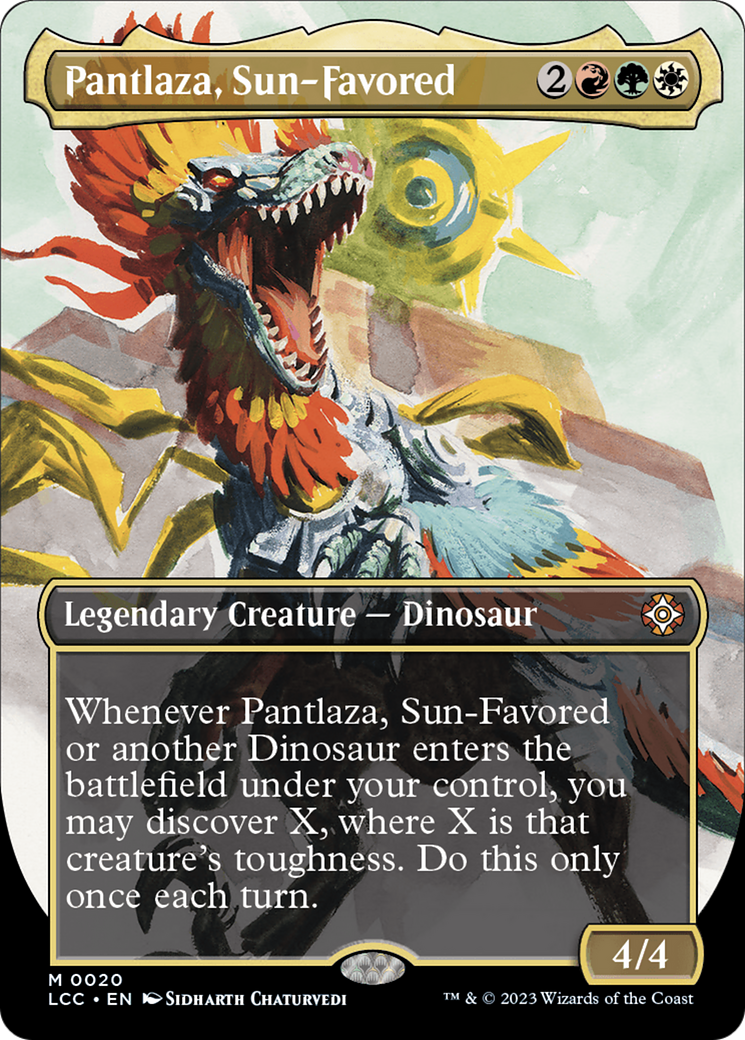 Pantlaza, Sun-Favored (LCC-020) - The Lost Caverns of Ixalan Commander (Borderless) Foil - Premium MTG Single from Wizards of the Coast - Just $3.70! Shop now at Game Crave Tournament Store