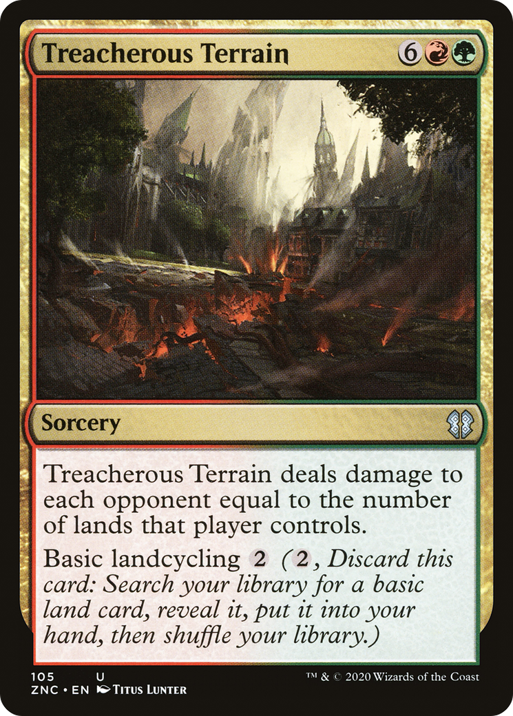 Treacherous Terrain (ZNC-105) - Zendikar Rising Commander - Premium MTG Single from Wizards of the Coast - Just $0.25! Shop now at Game Crave Tournament Store