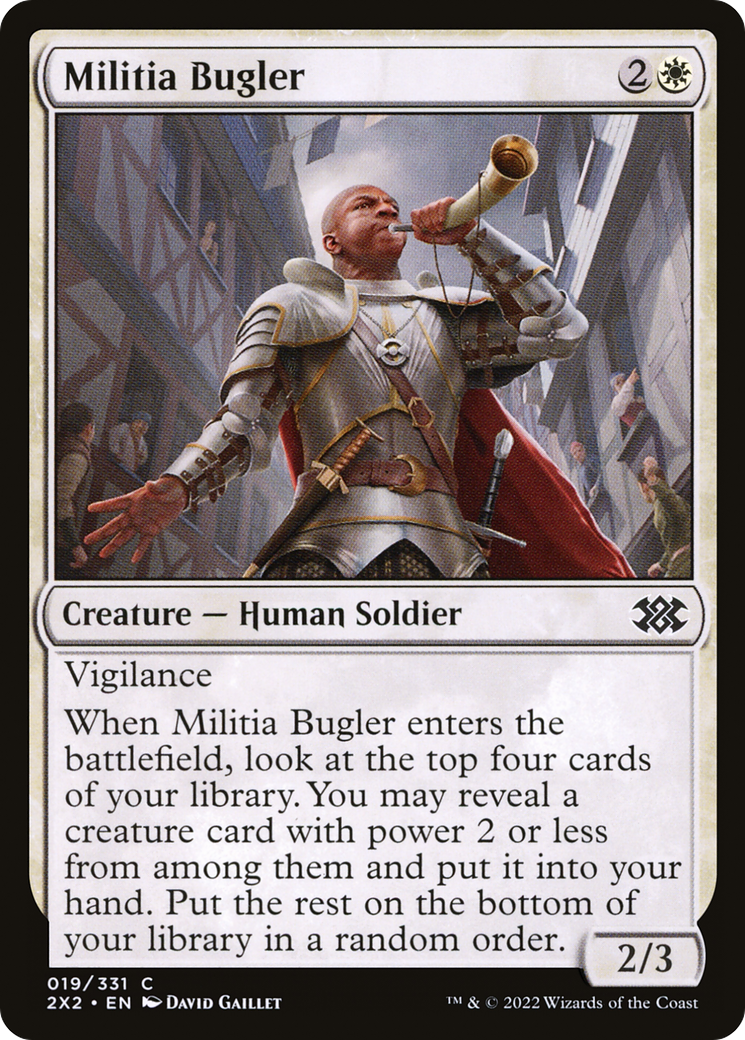 Militia Bugler (2X2-019) - Double Masters 2022 Foil - Premium MTG Single from Wizards of the Coast - Just $0.25! Shop now at Game Crave Tournament Store