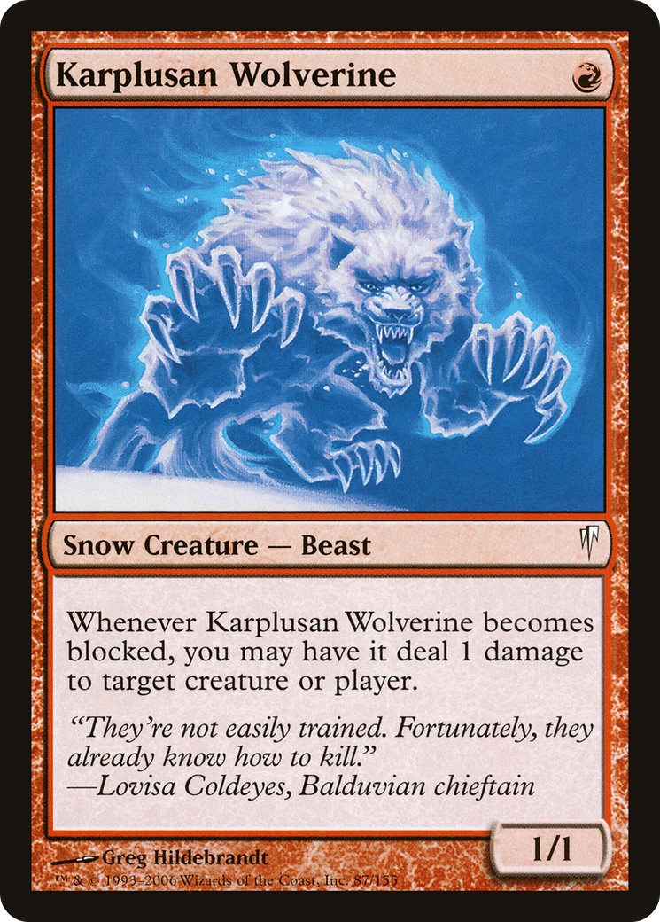 Karplusan Wolverine (CSP-087) - Coldsnap Foil - Premium MTG Single from Wizards of the Coast - Just $0.17! Shop now at Game Crave Tournament Store