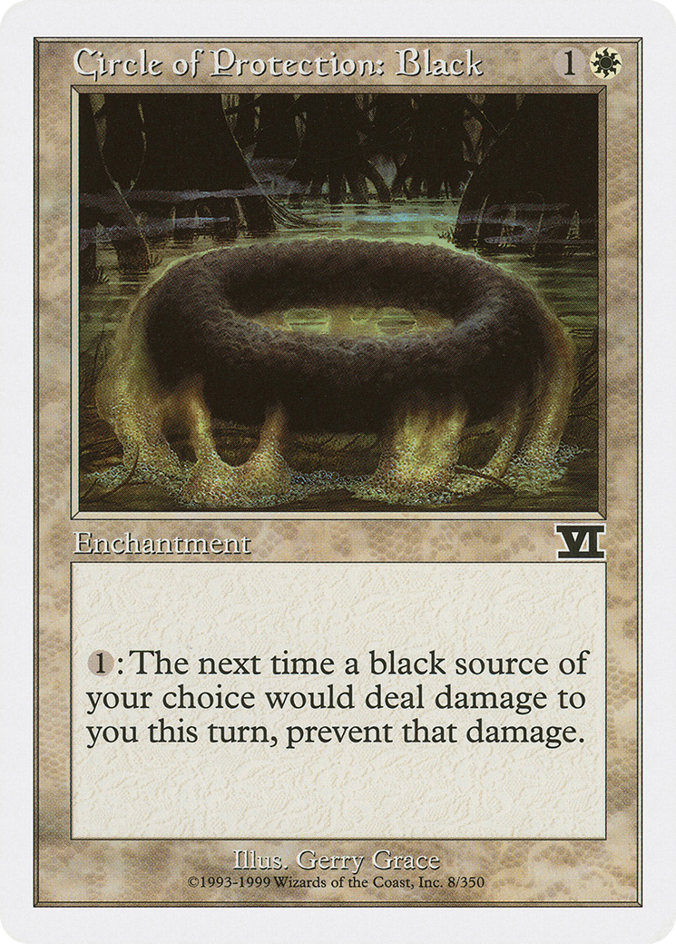 Circle of Protection: Black (6ED-008) - Classic Sixth Edition - Premium MTG Single from Wizards of the Coast - Just $0.08! Shop now at Game Crave Tournament Store