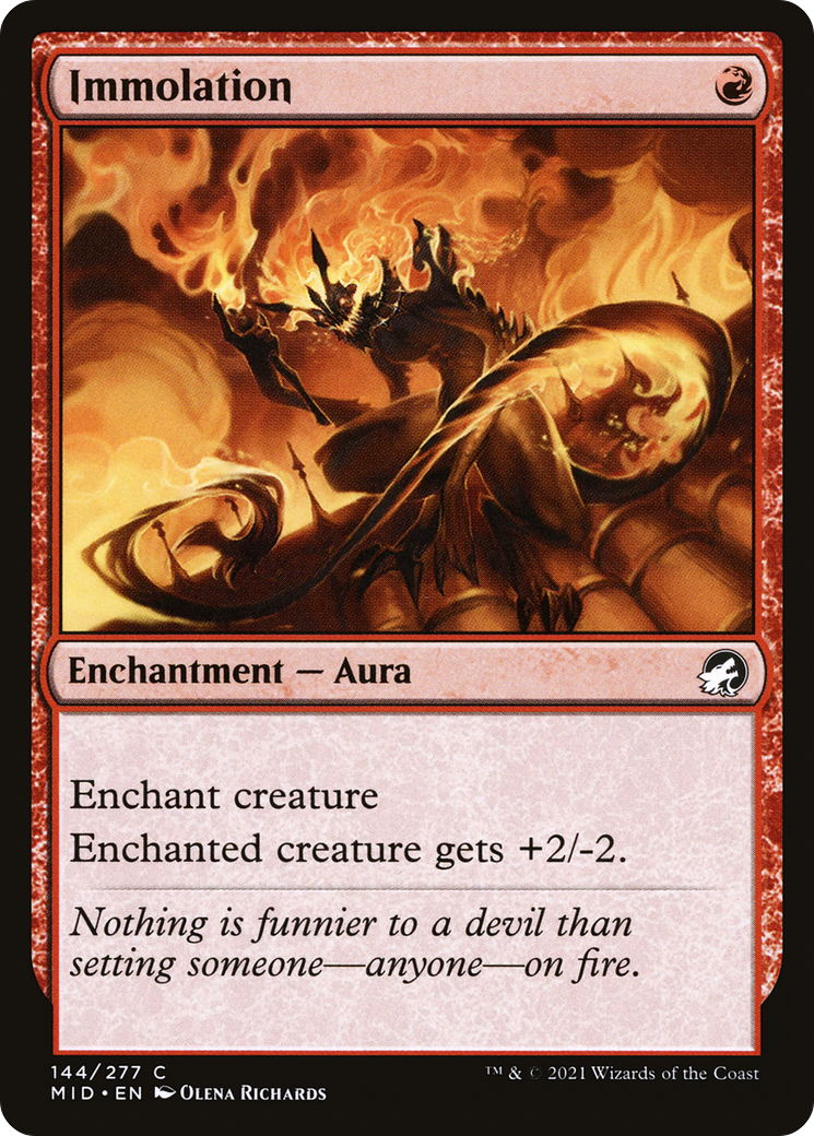 Immolation (MID-144) - Innistrad: Midnight Hunt Foil - Premium MTG Single from Wizards of the Coast - Just $0.08! Shop now at Game Crave Tournament Store