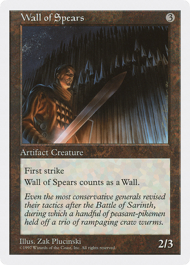 Wall of Spears (5ED-407) - Fifth Edition - Premium MTG Single from Wizards of the Coast - Just $0.08! Shop now at Game Crave Tournament Store