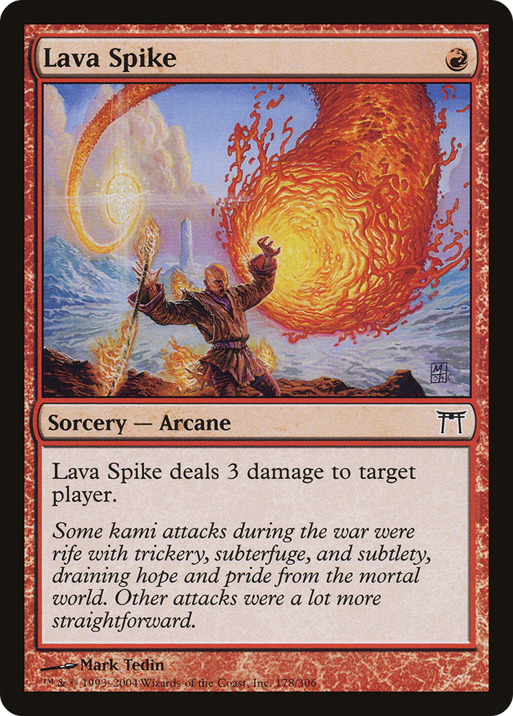 Lava Spike (CHK-178) - Champions of Kamigawa Foil - Premium MTG Single from Wizards of the Coast - Just $1.80! Shop now at Game Crave Tournament Store