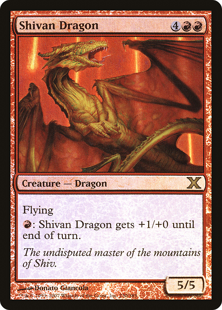 Shivan Dragon (10E-230★) - Tenth Edition Foil - Premium MTG Single from Wizards of the Coast - Just $16! Shop now at Game Crave Tournament Store