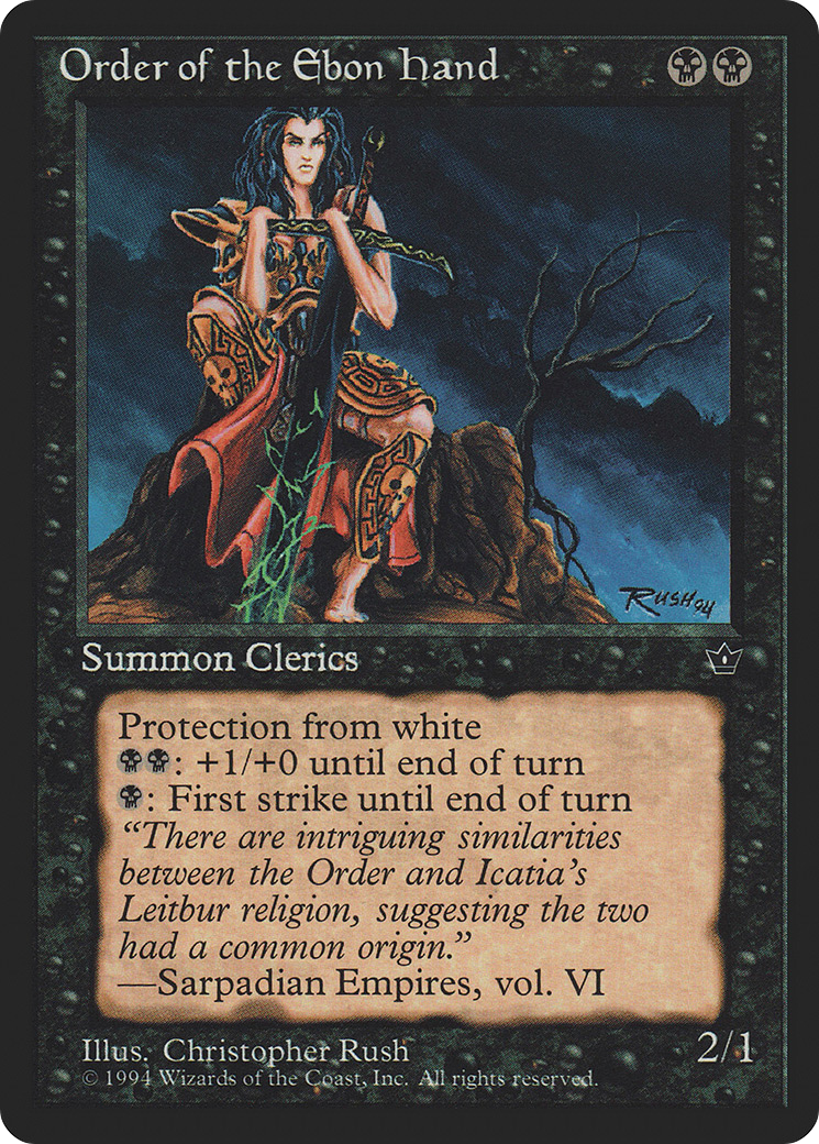 Order of the Ebon Hand (FEM-42B) - Fallen Empires - Premium MTG Single from Wizards of the Coast - Just $0.08! Shop now at Game Crave Tournament Store