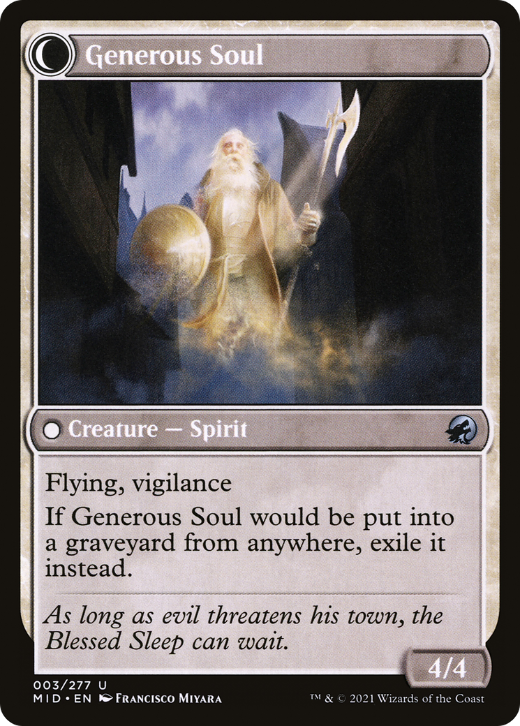 Beloved Beggar // Generous Soul (MID-003) - Innistrad: Midnight Hunt: (Double Faced Transform) Foil - Premium MTG Single from Wizards of the Coast - Just $0.08! Shop now at Game Crave Tournament Store