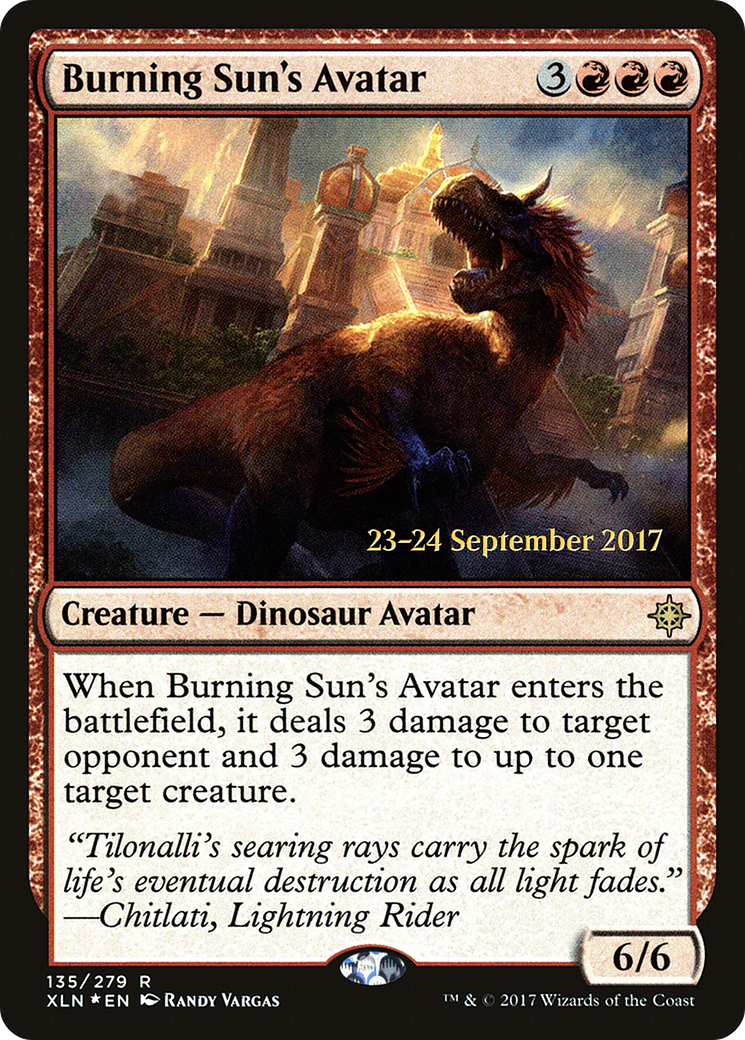 Burning Sun's Avatar (PXLN-135S) - Ixalan Promos Foil - Premium MTG Single from Wizards of the Coast - Just $0.42! Shop now at Game Crave Tournament Store