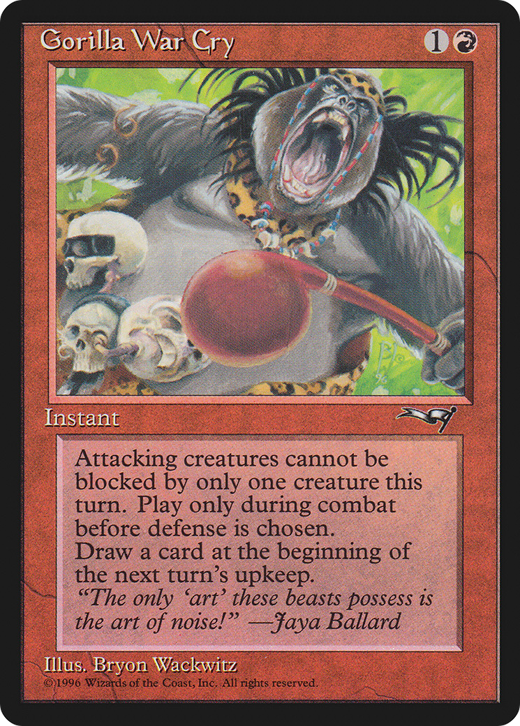 Gorilla War Cry (ALL-73A) - Alliances - Premium MTG Single from Wizards of the Coast - Just $0.08! Shop now at Game Crave Tournament Store