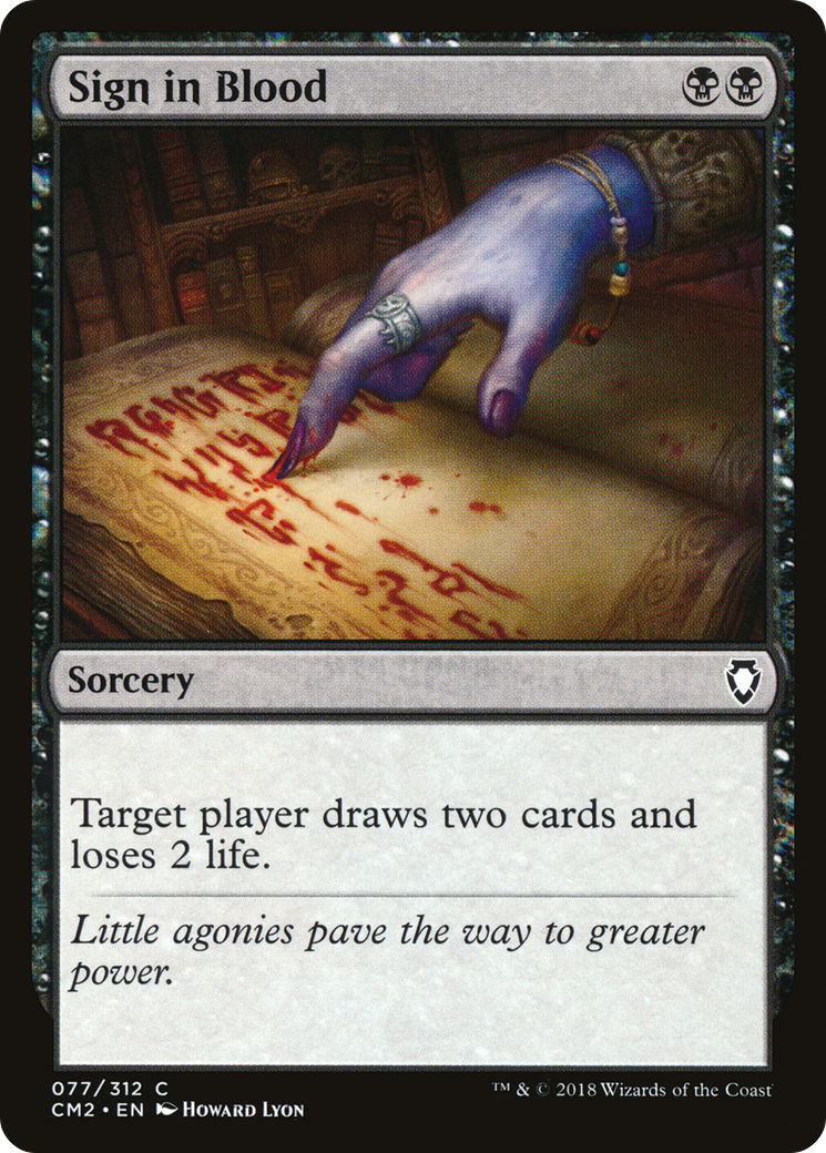 Sign in Blood (CM2-077) - Commander Anthology Volume II - Premium MTG Single from Wizards of the Coast - Just $0.25! Shop now at Game Crave Tournament Store
