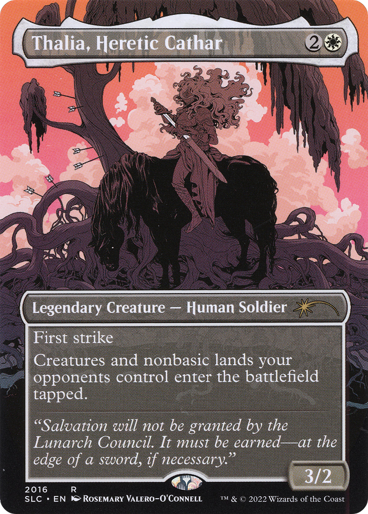 Thalia, Heretic Cathar (SLC-2016) - Secret Lair 30th Anniversary Countdown Kit (Borderless) - Premium MTG Single from Wizards of the Coast - Just $0.99! Shop now at Game Crave Tournament Store