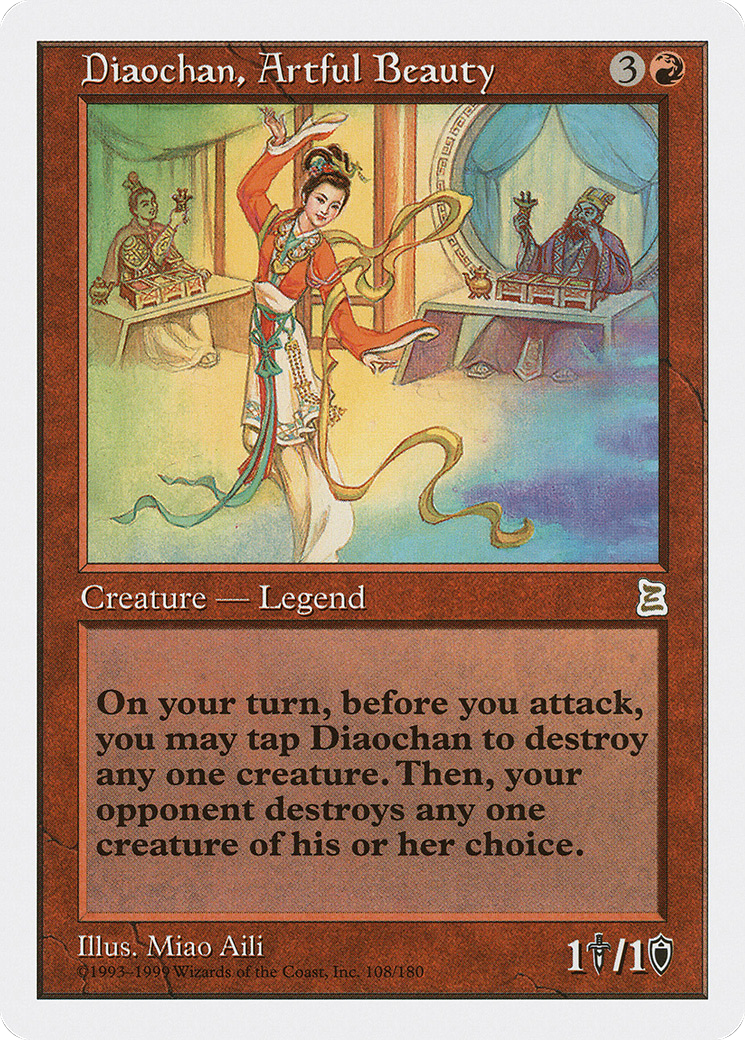 Diaochan, Artful Beauty (PTK-108) - Portal Three Kingdoms - Premium MTG Single from Wizards of the Coast - Just $31.84! Shop now at Game Crave Tournament Store