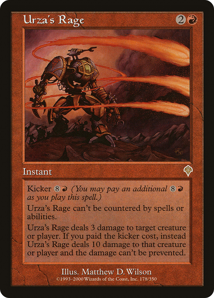 Urza's Rage (INV-178) - Invasion Foil - Premium MTG Single from Wizards of the Coast - Just $6.09! Shop now at Game Crave Tournament Store