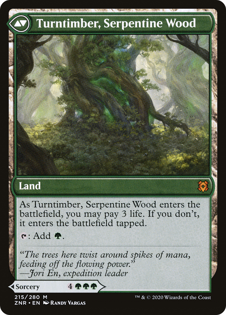 Turntimber Symbiosis // Turntimber, Serpentine Wood (ZNR-215) - Zendikar Rising Foil - Premium MTG Single from Wizards of the Coast - Just $2.42! Shop now at Game Crave Tournament Store
