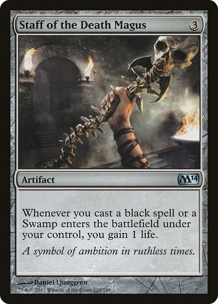 Staff of the Death Magus (M14-219) - Magic 2014 Foil - Premium MTG Single from Wizards of the Coast - Just $1.90! Shop now at Game Crave Tournament Store