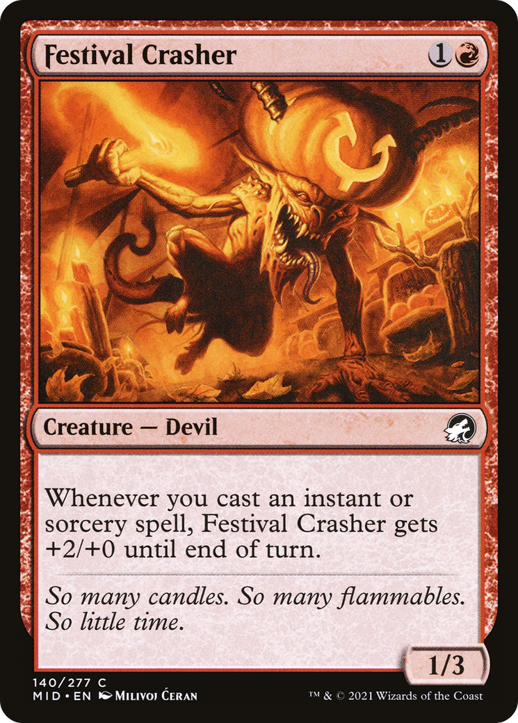 Festival Crasher (MID-140) - Innistrad: Midnight Hunt Foil - Premium MTG Single from Wizards of the Coast - Just $0.08! Shop now at Game Crave Tournament Store
