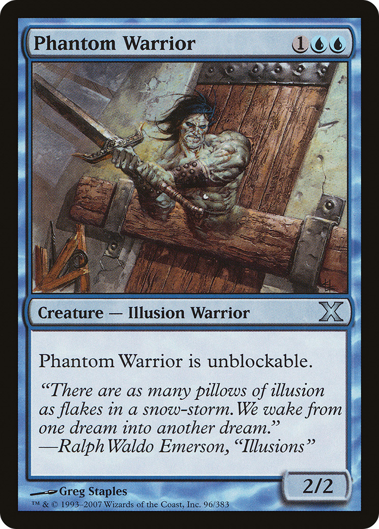 Phantom Warrior (10E-096) - Tenth Edition Foil - Premium MTG Single from Wizards of the Coast - Just $0.35! Shop now at Game Crave Tournament Store