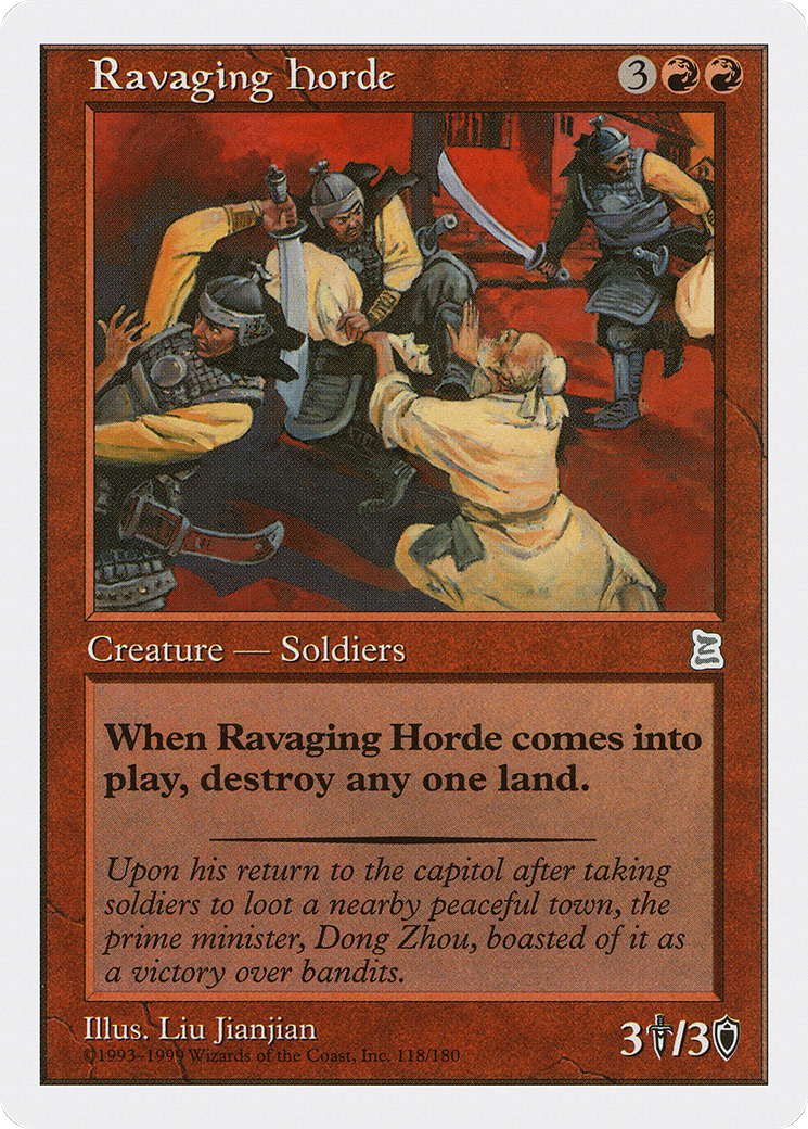 Ravaging Horde (PTK-118) - Portal Three Kingdoms - Premium MTG Single from Wizards of the Coast - Just $4.22! Shop now at Game Crave Tournament Store