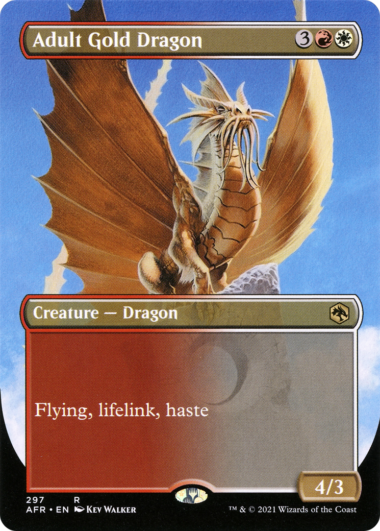 Adult Gold Dragon (AFR-297) - Adventures in the Forgotten Realms (Borderless) Foil - Premium MTG Single from Wizards of the Coast - Just $0.44! Shop now at Game Crave Tournament Store