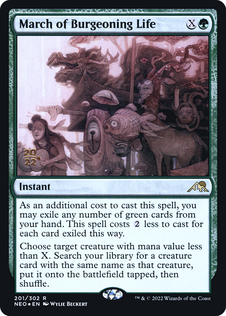 March of Burgeoning Life (PNEO-201S) - Kamigawa: Neon Dynasty Promos Foil - Premium MTG Single from Wizards of the Coast - Just $0.08! Shop now at Game Crave Tournament Store
