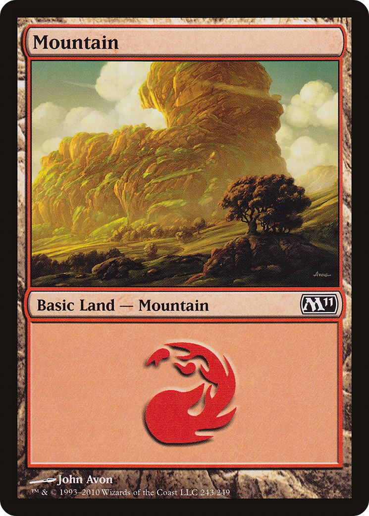 Mountain (M11-243) - Magic 2011 Foil - Premium MTG Single from Wizards of the Coast - Just $0.35! Shop now at Game Crave Tournament Store