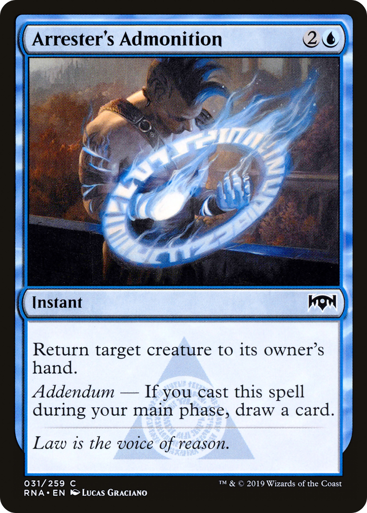 Arrester's Admonition (RNA-031) - Ravnica Allegiance Foil - Premium MTG Single from Wizards of the Coast - Just $0.12! Shop now at Game Crave Tournament Store