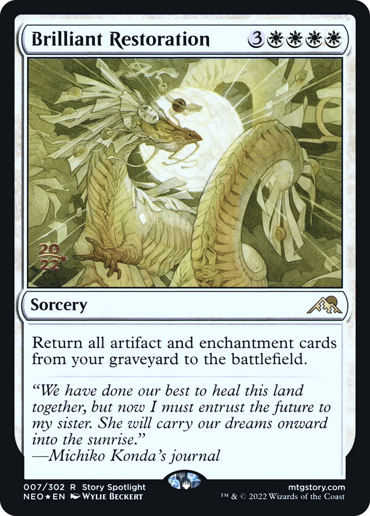 Brilliant Restoration (PNEO-07S) - Kamigawa: Neon Dynasty Promos Foil - Premium MTG Single from Wizards of the Coast - Just $1.42! Shop now at Game Crave Tournament Store