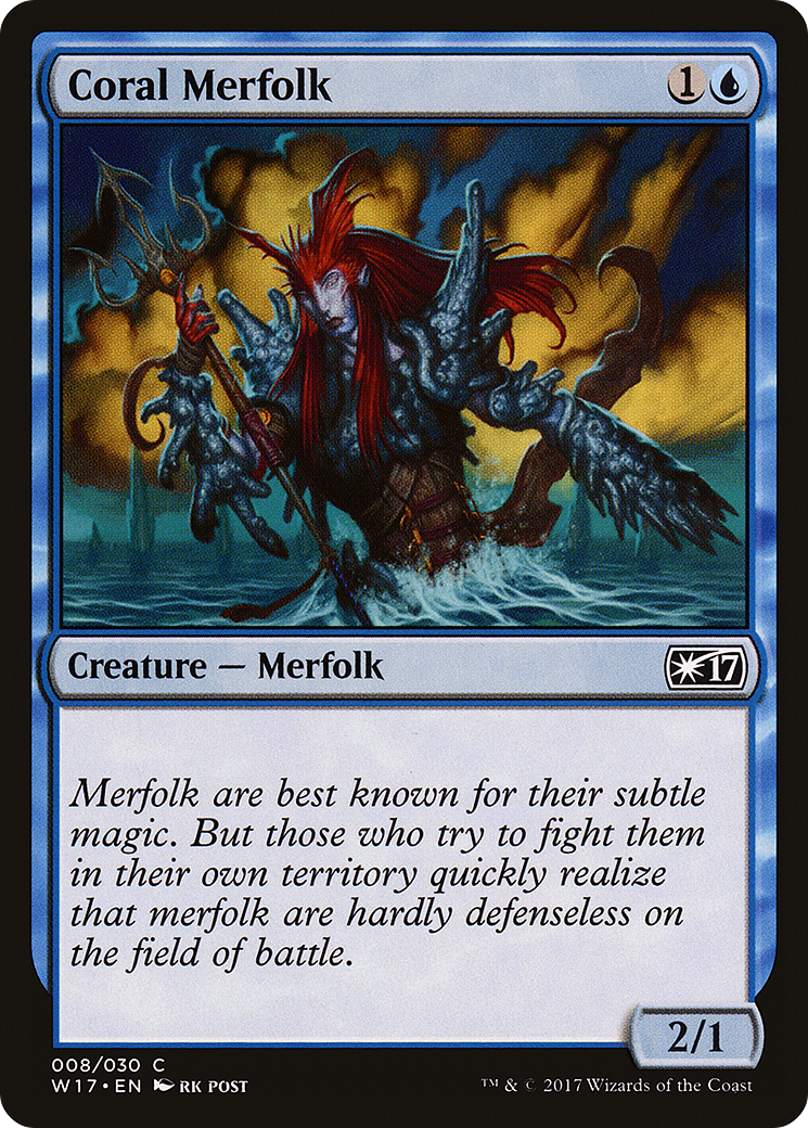Coral Merfolk (W17-008) - Welcome Deck 2017 - Premium MTG Single from Wizards of the Coast - Just $0.08! Shop now at Game Crave Tournament Store