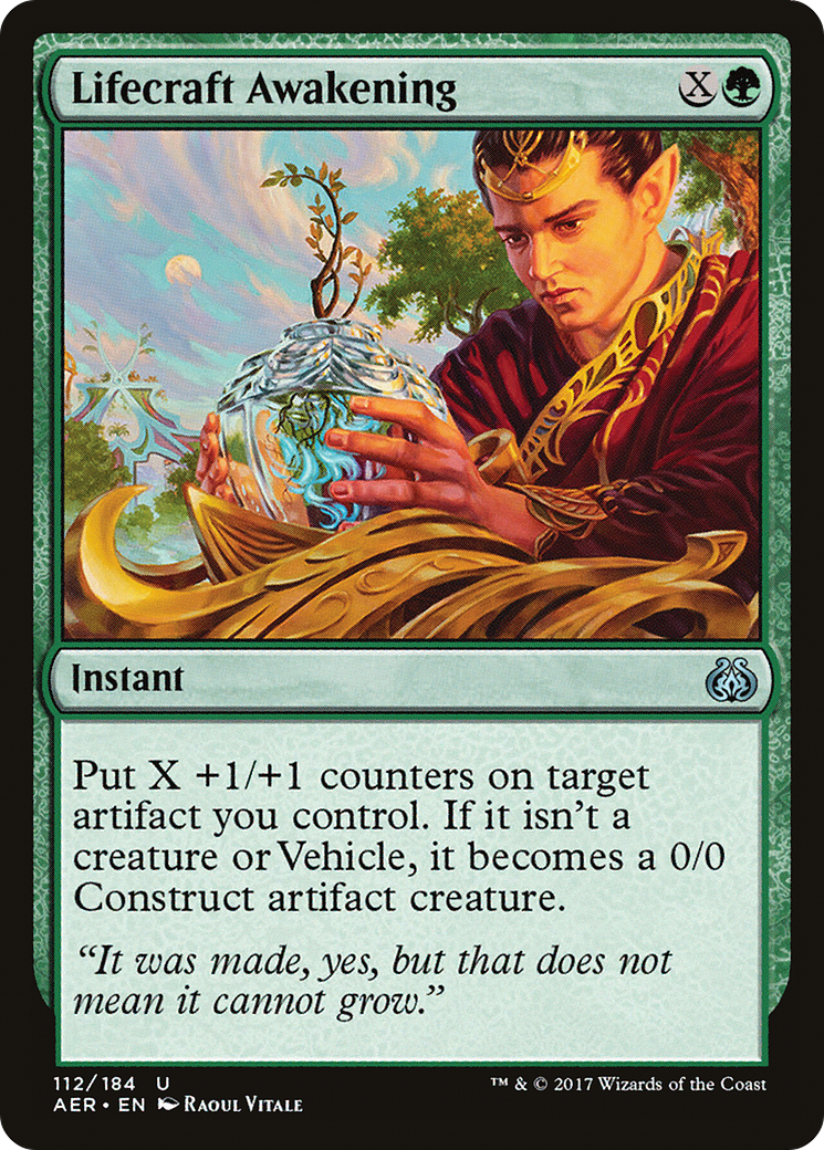 Lifecraft Awakening (AER-112) - Aether Revolt - Premium MTG Single from Wizards of the Coast - Just $0.25! Shop now at Game Crave Tournament Store