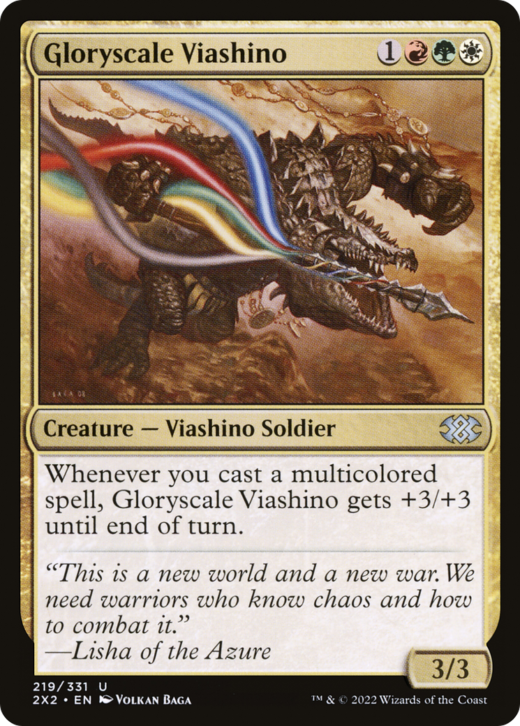 Gloryscale Viashino (2X2-219) - Double Masters 2022 Foil - Premium MTG Single from Wizards of the Coast - Just $0.08! Shop now at Game Crave Tournament Store