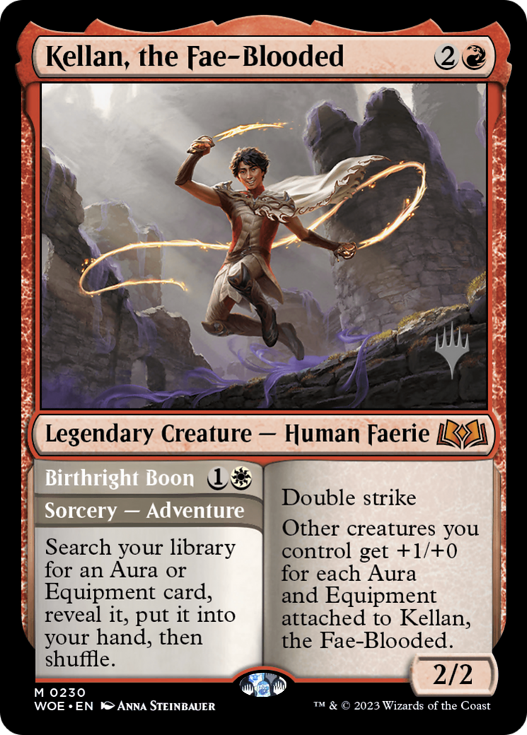 Kellan, the Fae-Blooded // Birthright Boon (PWOE-230P) - Wilds of Eldraine Promos Foil - Premium MTG Single from Wizards of the Coast - Just $4.02! Shop now at Game Crave Tournament Store
