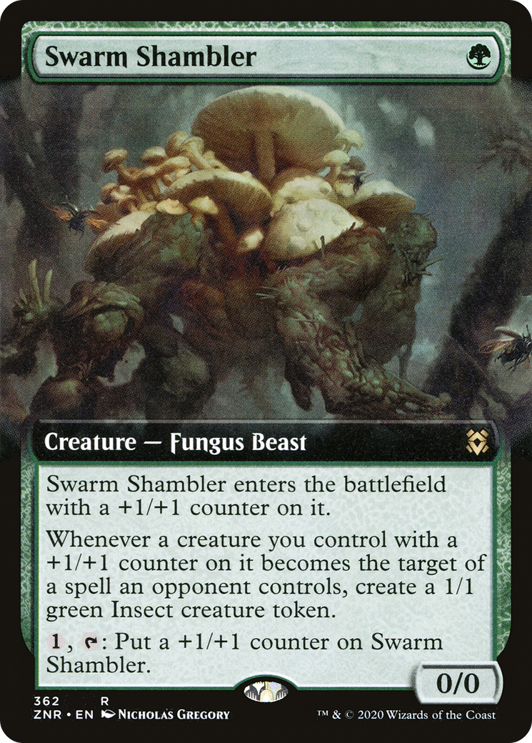 Swarm Shambler (ZNR-362) - Zendikar Rising: (Extended Art) Foil - Premium MTG Single from Wizards of the Coast - Just $0.10! Shop now at Game Crave Tournament Store
