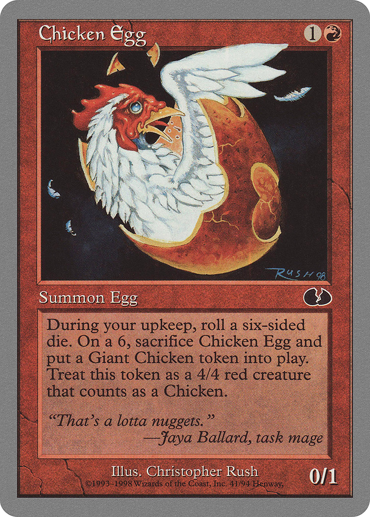 Chicken Egg (UGL-041) - Unglued - Premium MTG Single from Wizards of the Coast - Just $0.08! Shop now at Game Crave Tournament Store