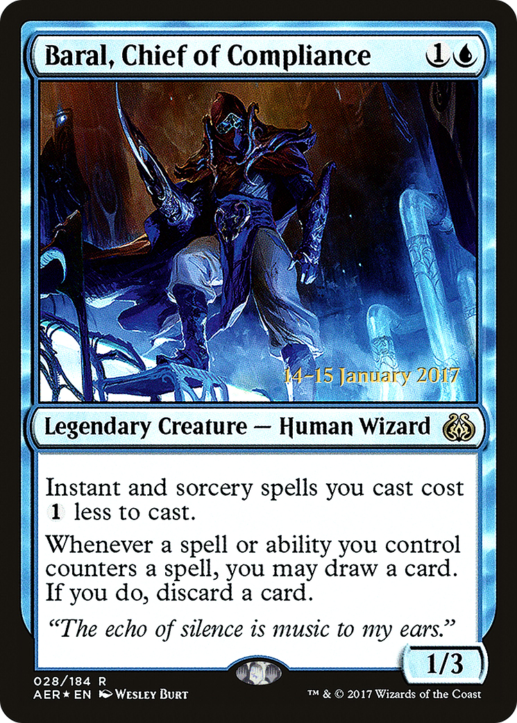 Baral, Chief of Compliance (PAER-28S) - Aether Revolt Promos Foil - Premium MTG Single from Wizards of the Coast - Just $1.05! Shop now at Game Crave Tournament Store