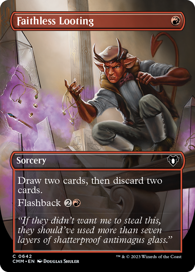 Faithless Looting (CMM-642) - Commander Masters (Borderless) - Premium MTG Single from Wizards of the Coast - Just $0.09! Shop now at Game Crave Tournament Store