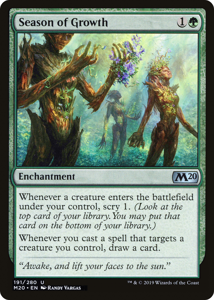 Season of Growth (M20-191) - Core Set 2020 Foil - Premium MTG Single from Wizards of the Coast - Just $0.92! Shop now at Game Crave Tournament Store