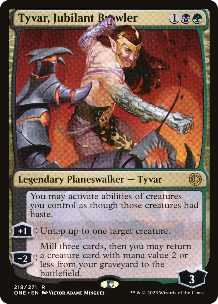 Tyvar, Jubilant Brawler (ONE-218) - Phyrexia: All Will Be One Foil - Premium MTG Single from Wizards of the Coast - Just $1.29! Shop now at Game Crave Tournament Store