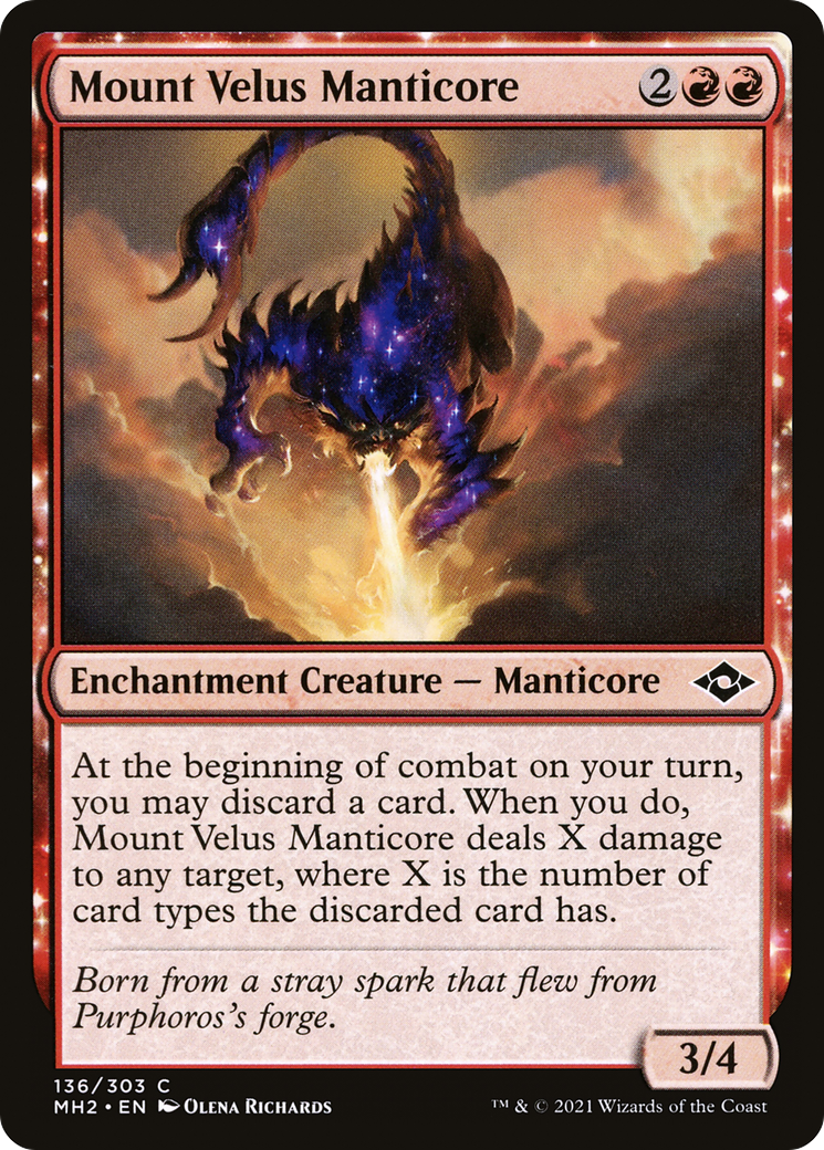 Mount Velus Manticore (MH2-136) - Modern Horizons 2: (nyxtouched) Foil - Premium MTG Single from Wizards of the Coast - Just $0.08! Shop now at Game Crave Tournament Store